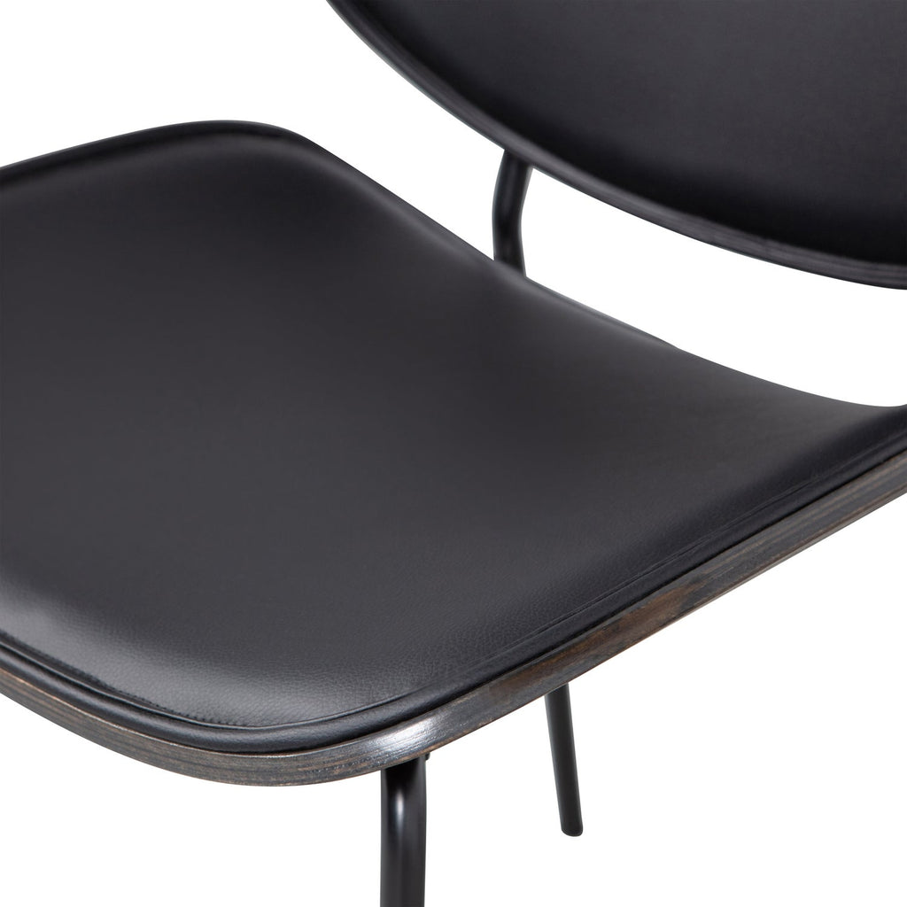 CLOSE IN DINING CHAIR ARTIFICIAL LEATHER/PLYWOOD BLACK