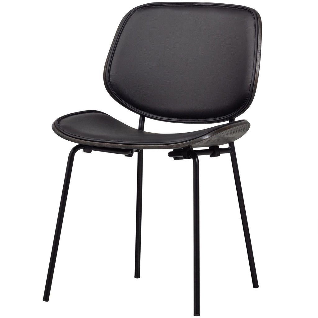 CLOSE IN DINING CHAIR ARTIFICIAL LEATHER/PLYWOOD BLACK