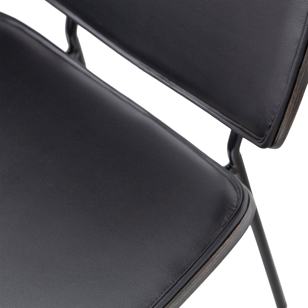 CLOSE IN DINING CHAIR ARTIFICIAL LEATHER/PLYWOOD BLACK