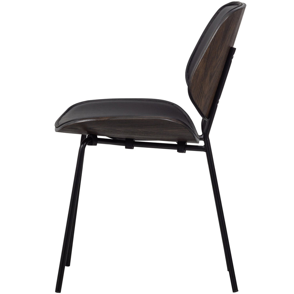 CLOSE IN DINING CHAIR ARTIFICIAL LEATHER/PLYWOOD BLACK