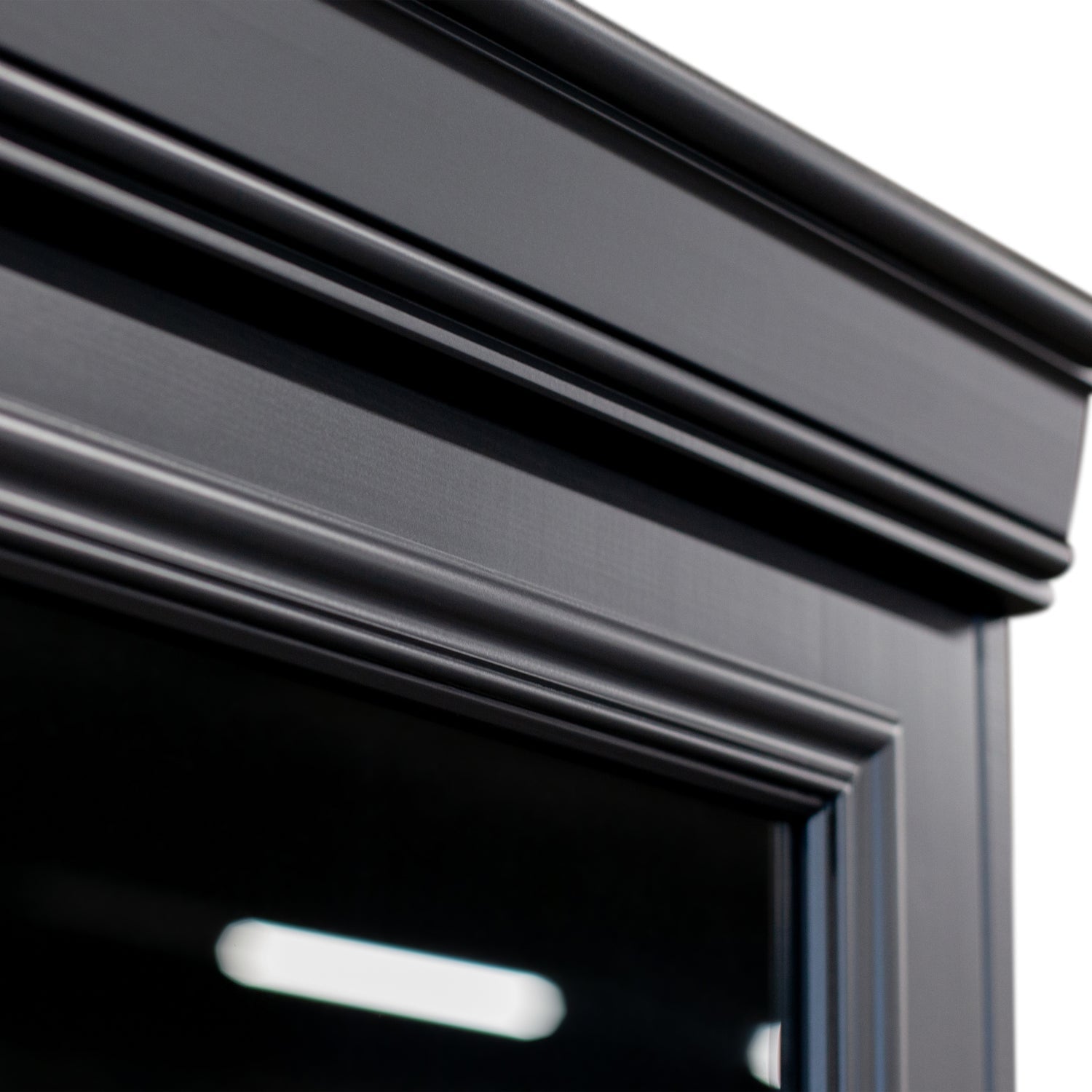 ORGANIZE GLASS-DOOR DISPLAY CASE 44CM PINE MATT BLACK [fsc]