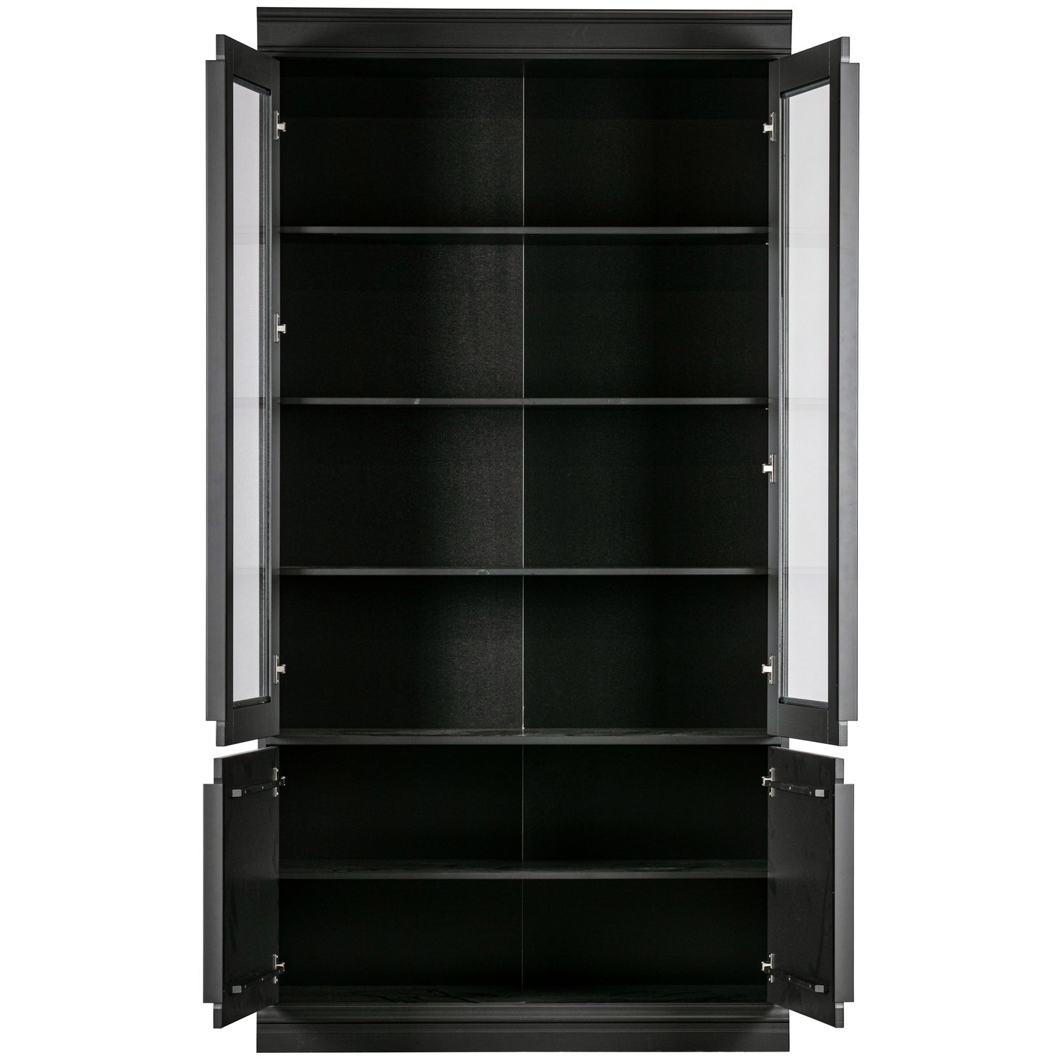 ORGANIZE GLASS-DOOR DISPLAY CASE 44CM PINE MATT BLACK [fsc]