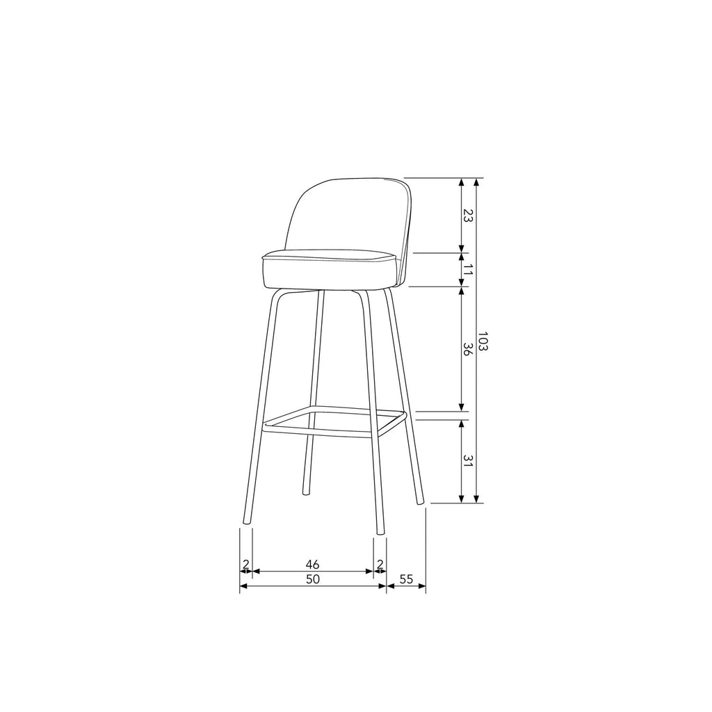 VOGUE BARSTOOL 80CM BOUCLE NATURAL