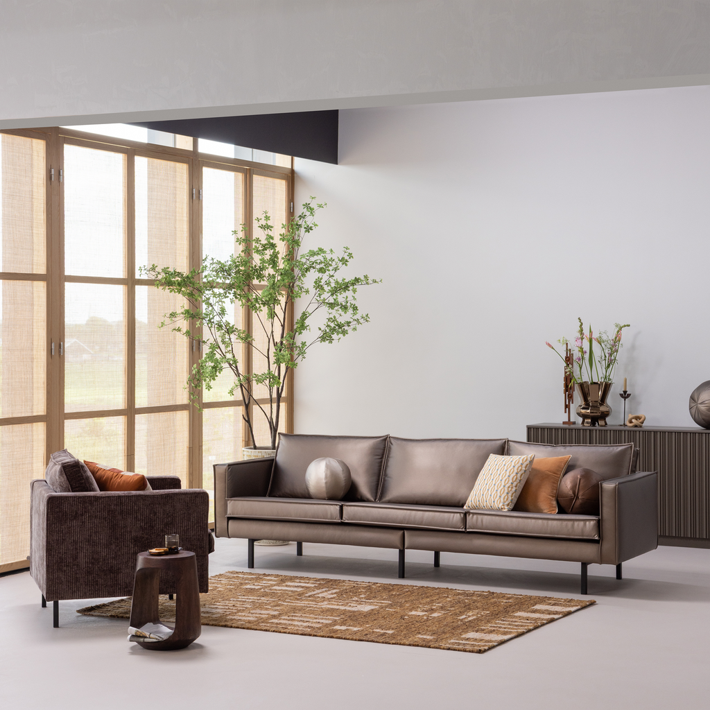 IAN HANDWOVEN RUG WOOL/COTTON BROWN 170x240CM