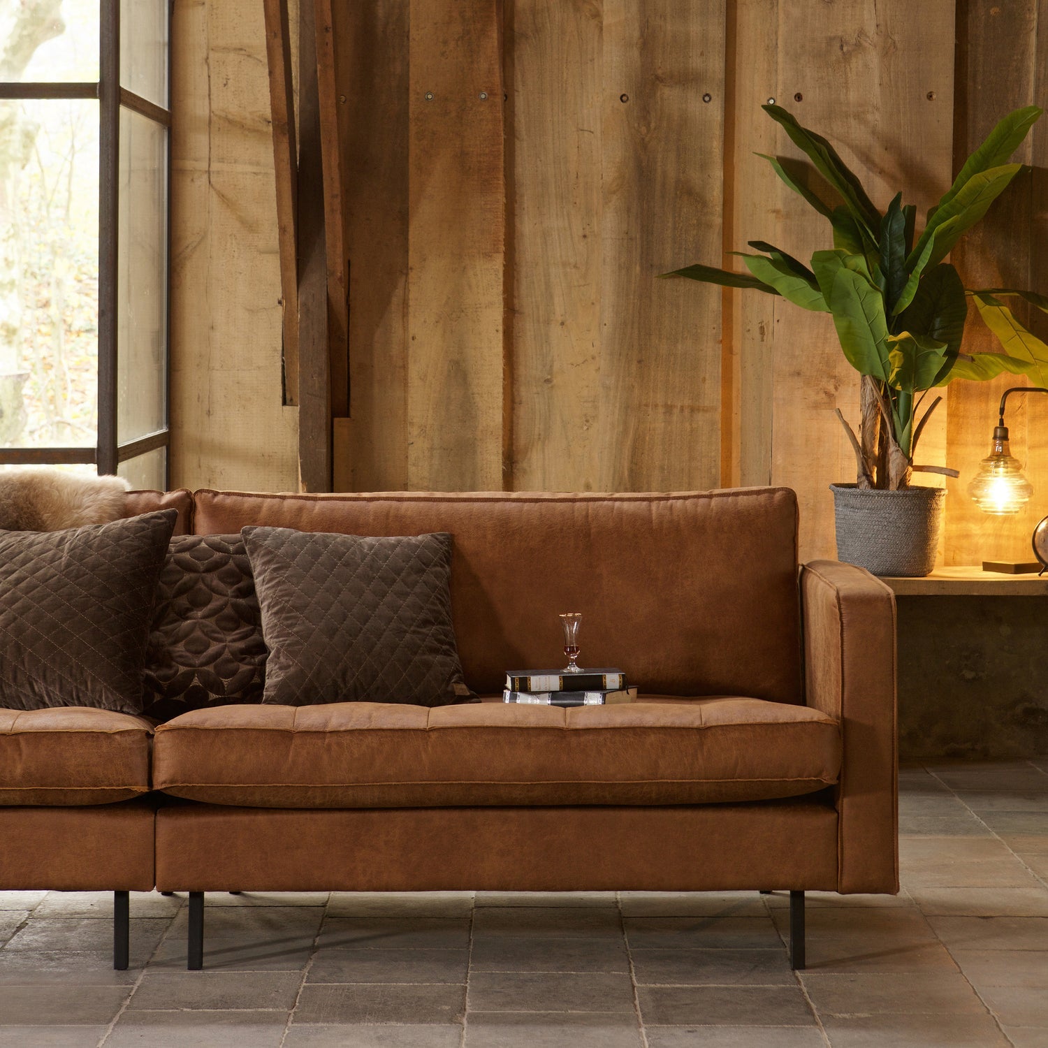 RODEO CLASSIC SOFA 3-SEATER ECO LEATHER COGNAC