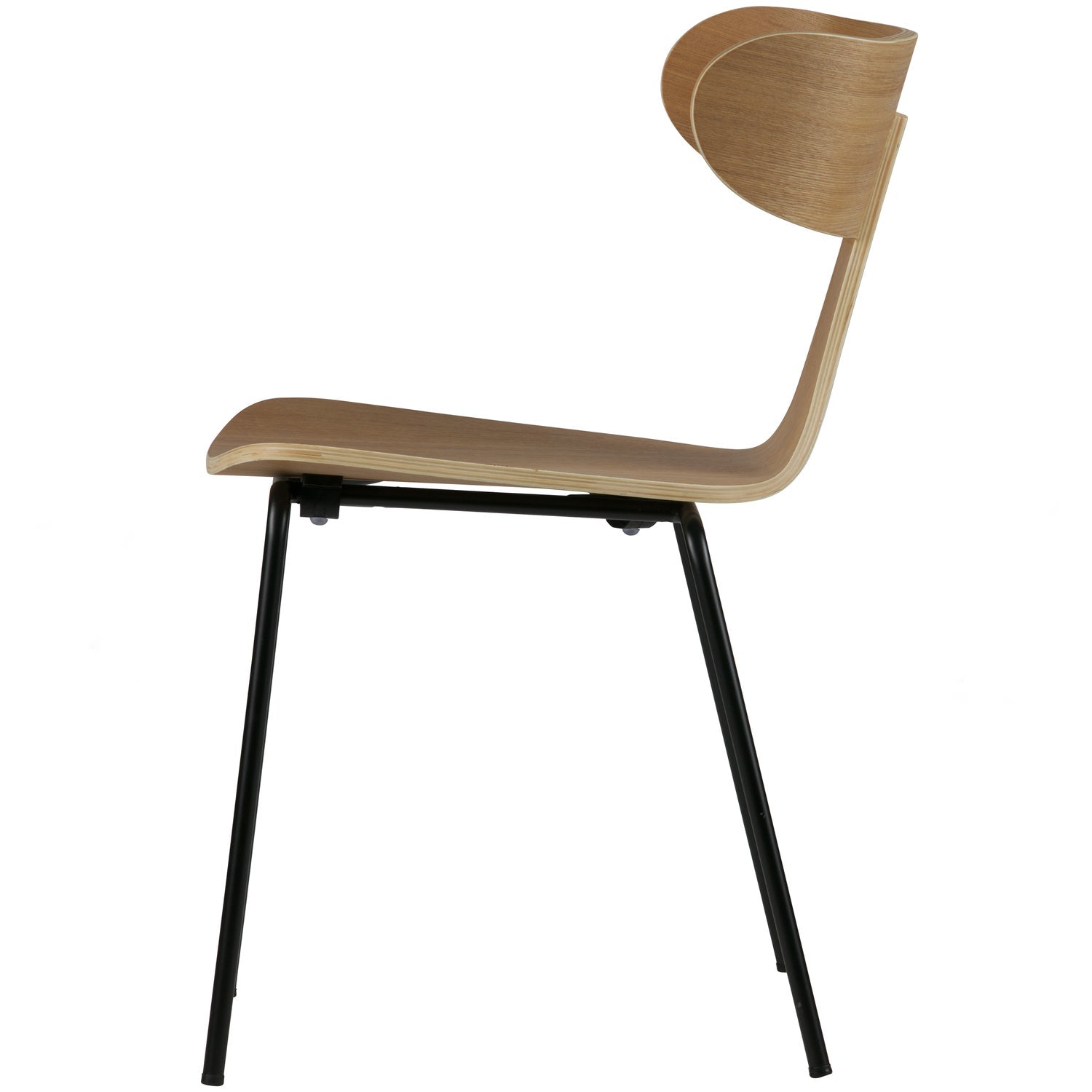FORM WOODEN CHAIR WITH METAL LEGS NATUREL