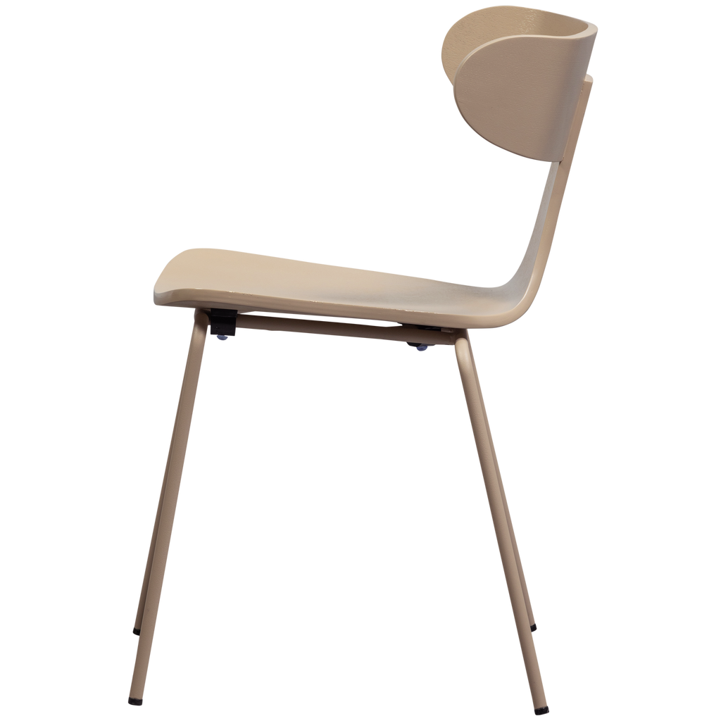FORM WOODEN CHAIR WITH METAL LEGS SAND