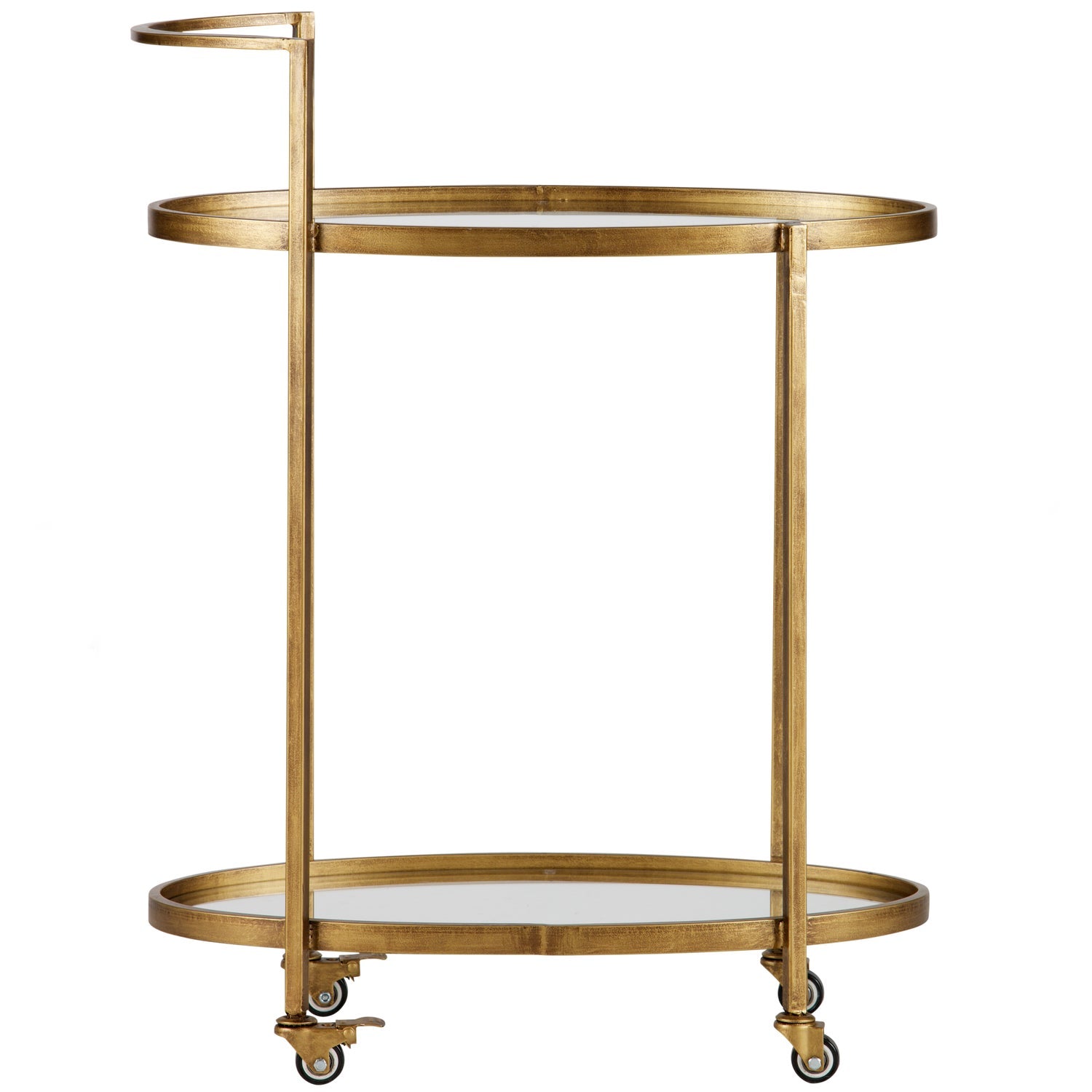 PUSH TROLLEY METAL ANTIQUE BRASS