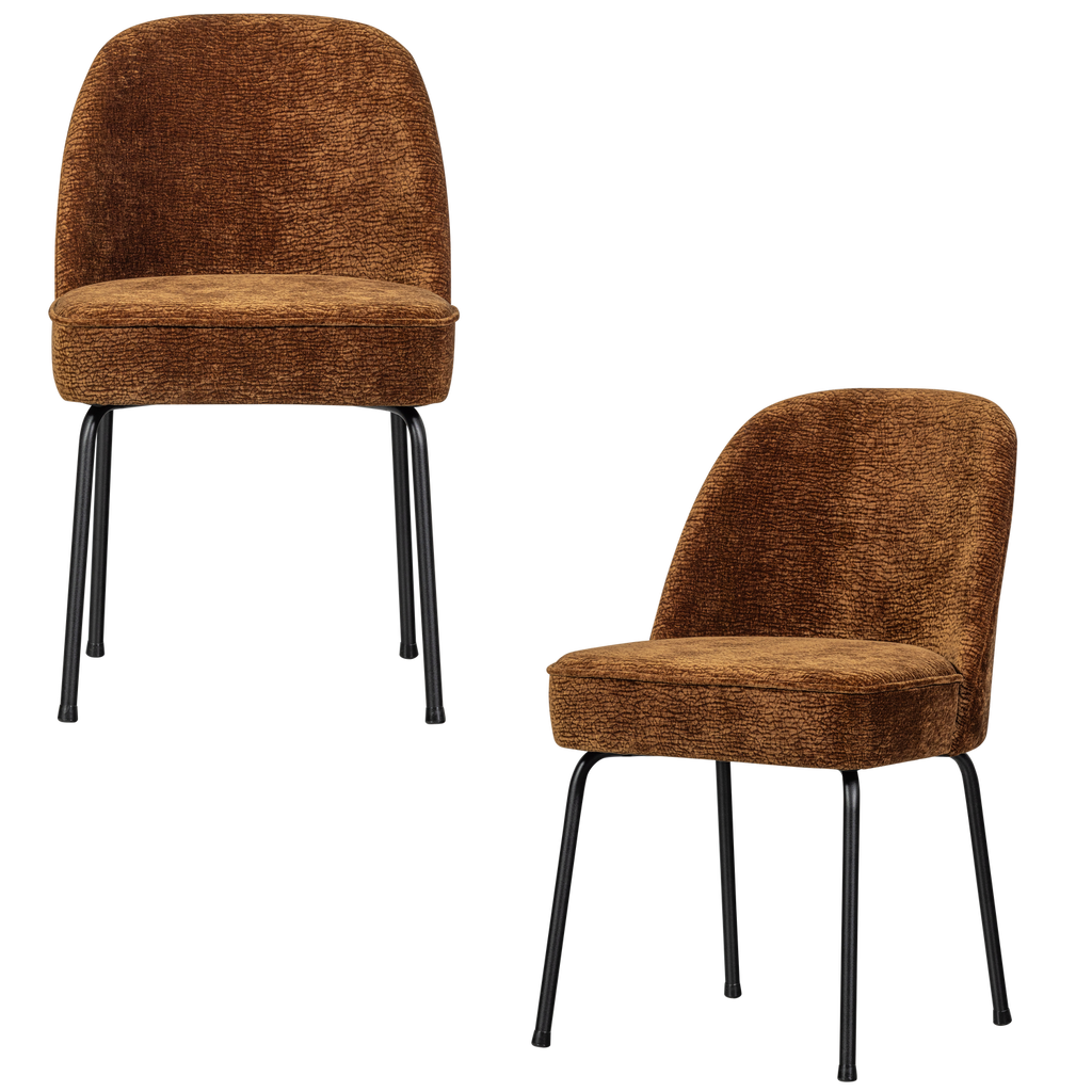 VOGUE DINING CHAIR 3D CHENILLE MID BROWN