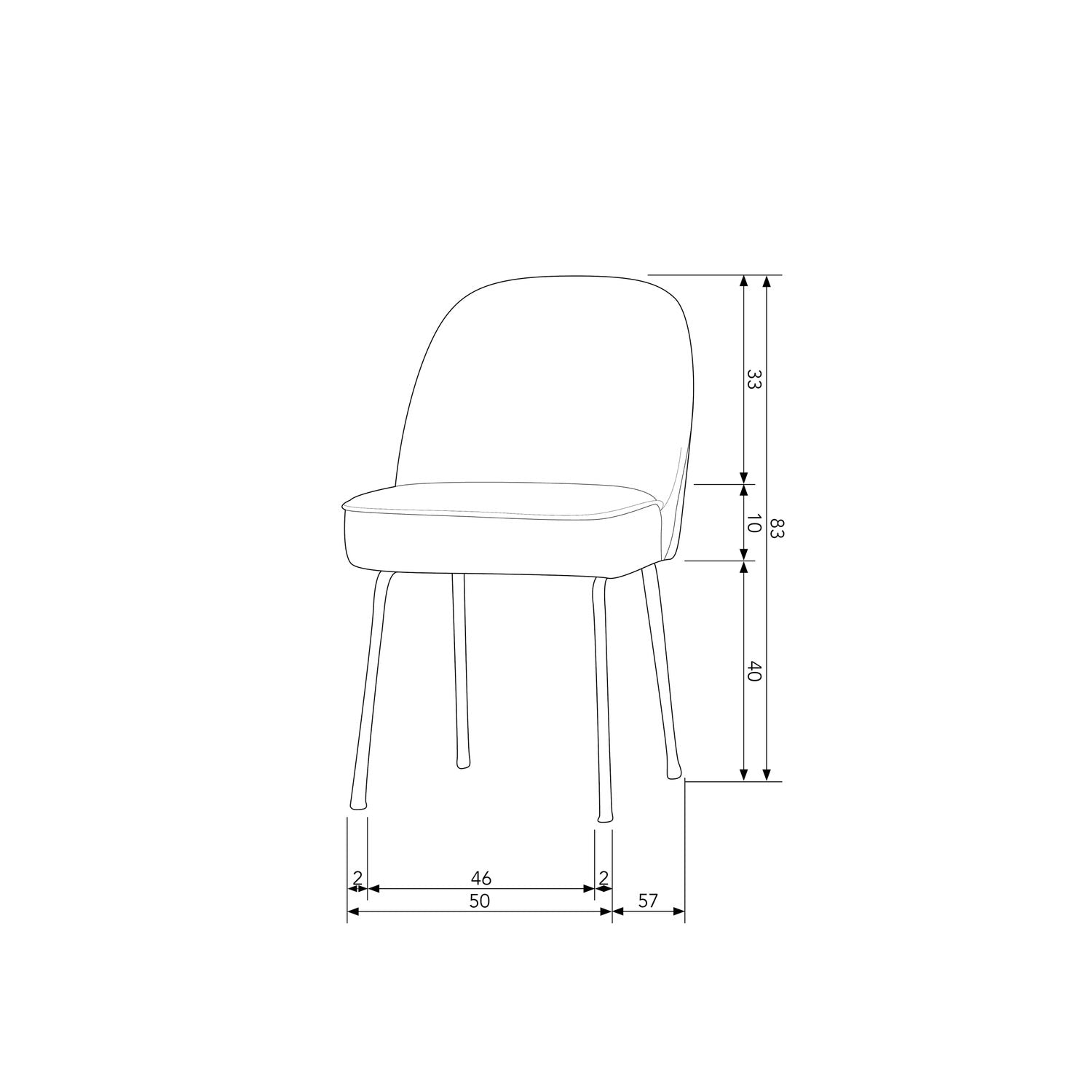 VOGUE DINING CHAIR VELVET RUST