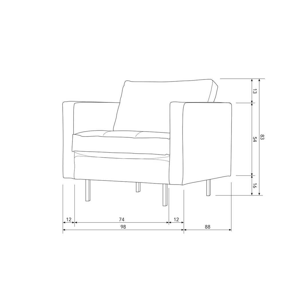 RODEO CLASSIC ARMCHAIR ECO LEATHER COGNAC