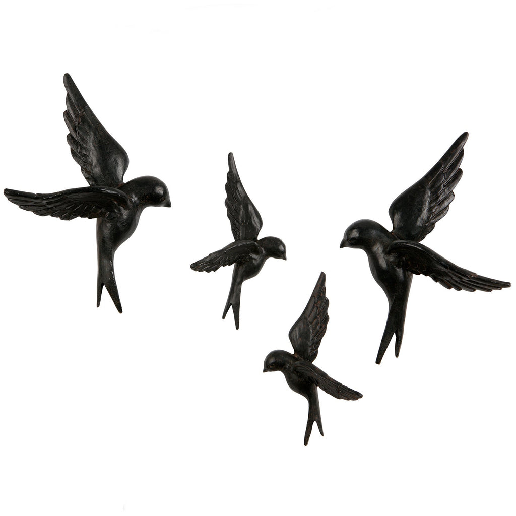 AVALER BIRDS RESIN BLACK - SET OF 4