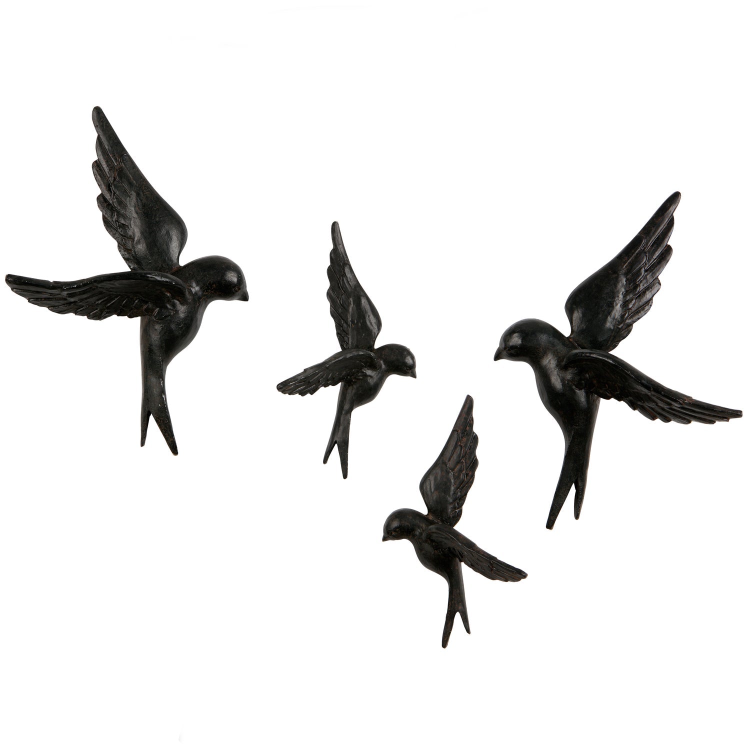AVALER BIRDS RESIN BLACK - SET OF 4