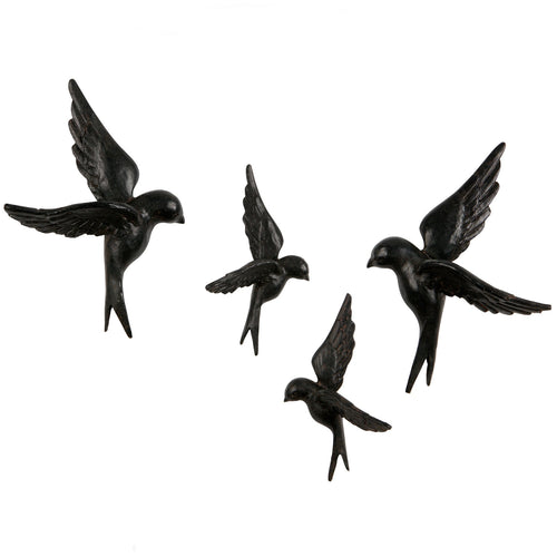 AVALER BIRDS RESIN BLACK - SET OF 4