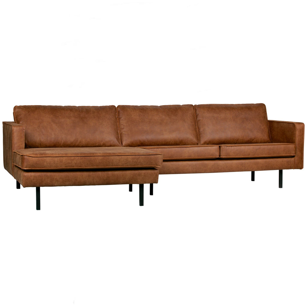 RODEO CHAISE LONGUE LEFT ECO LEATHER COGNAC
