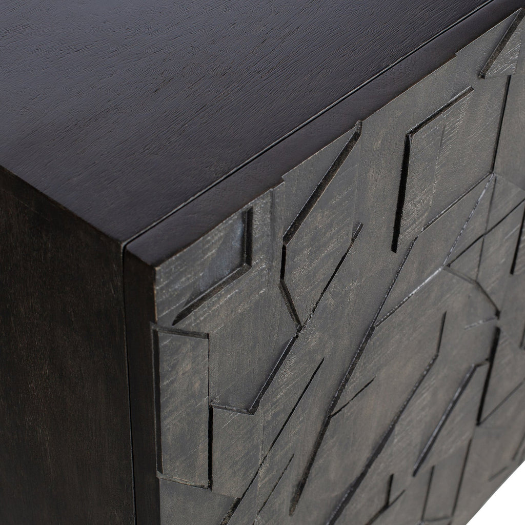 COUNTER SIDEBOARD WOOD BLACK