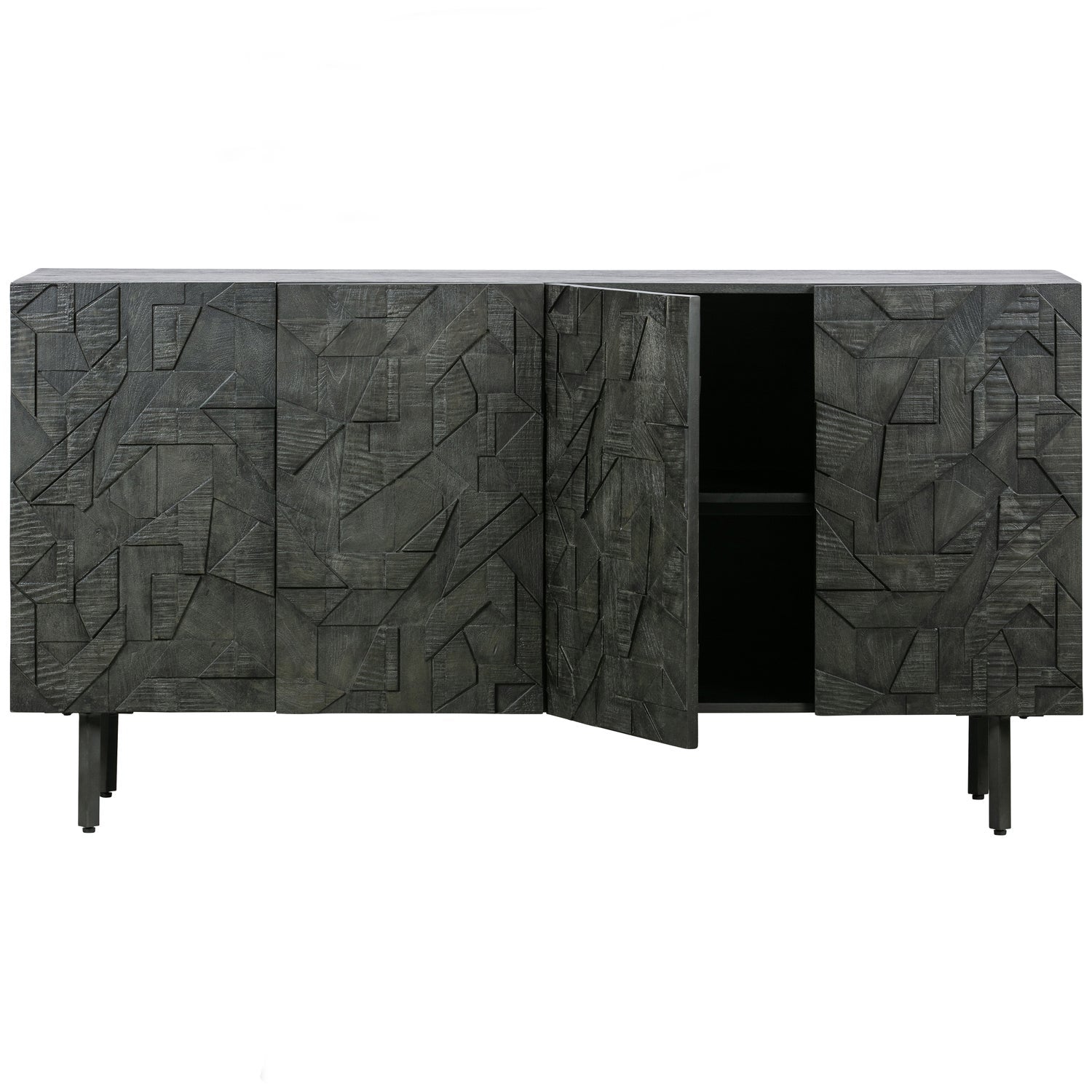 COUNTER SIDEBOARD WOOD BLACK