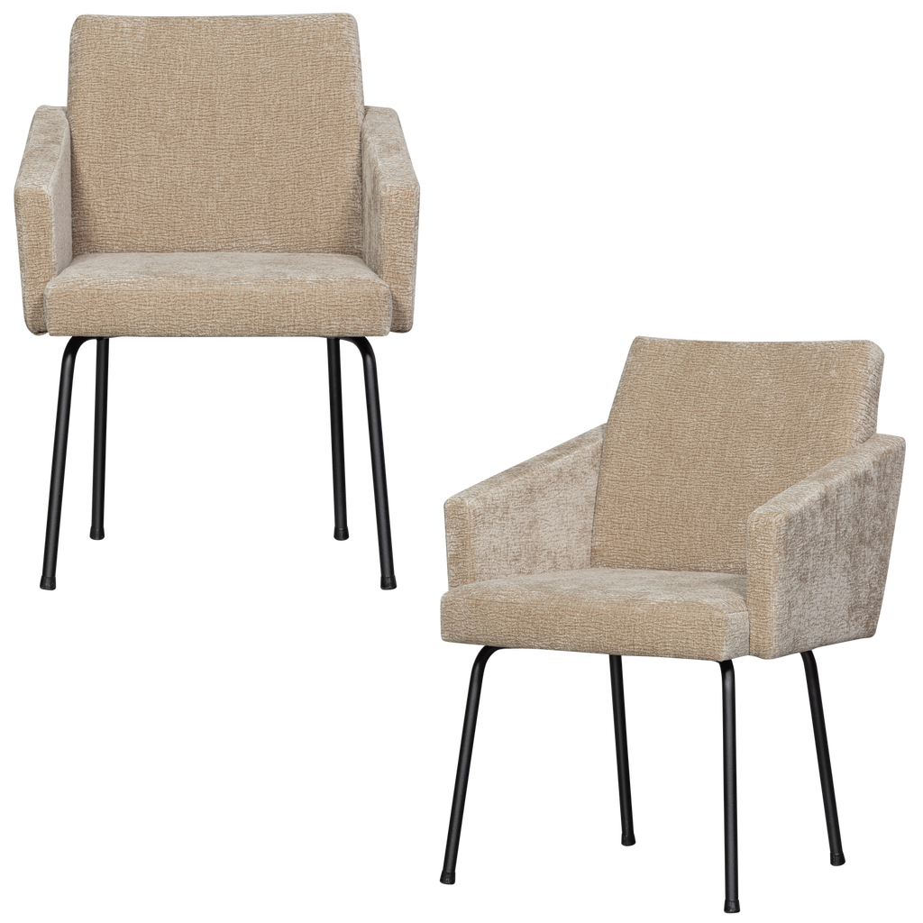 MOUNT DINING CHAIR WITH ARMREST 3D CHENILLE SAND