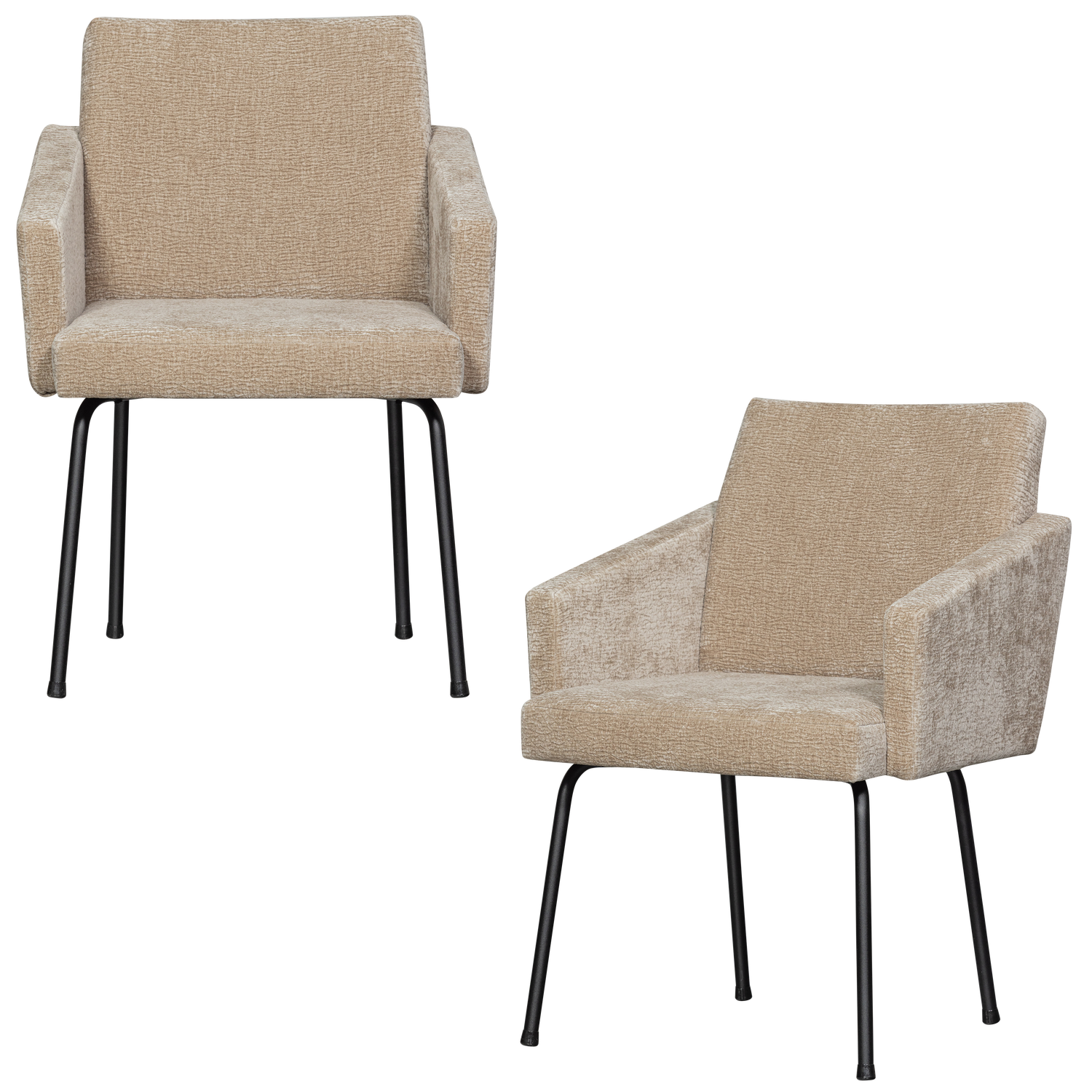 MOUNT DINING CHAIR WITH ARMREST 3D CHENILLE SAND