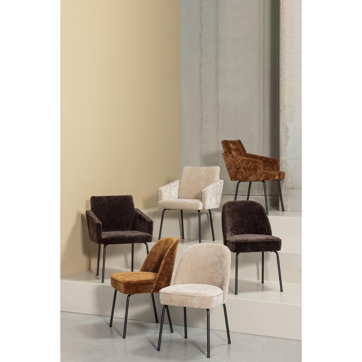 VOGUE DINING CHAIR 3D CHENILLE SAND