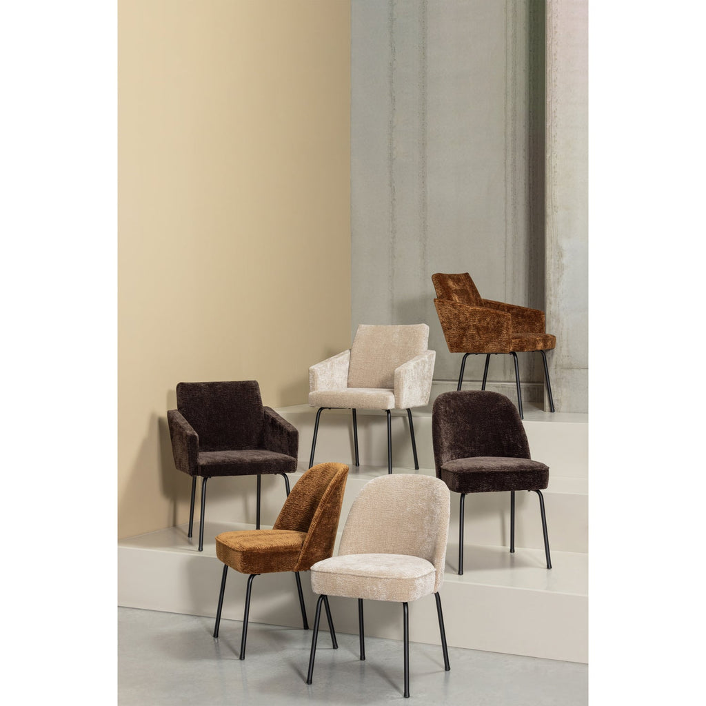 VOGUE DINING CHAIR 3D CHENILLE MID BROWN