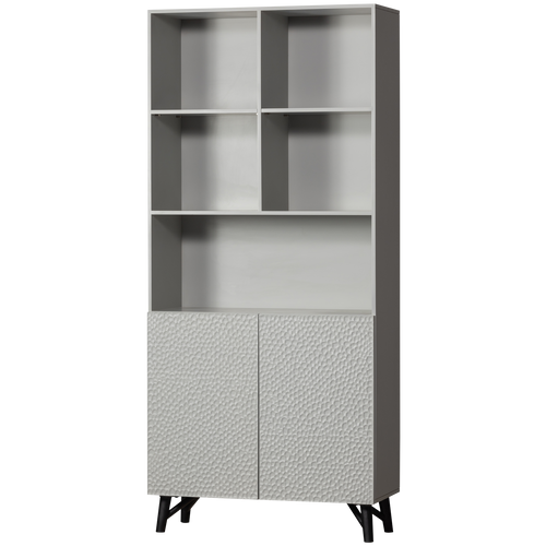 CARVED ORGANIC 2-DOORS CABINET MANGO WOOD MIST