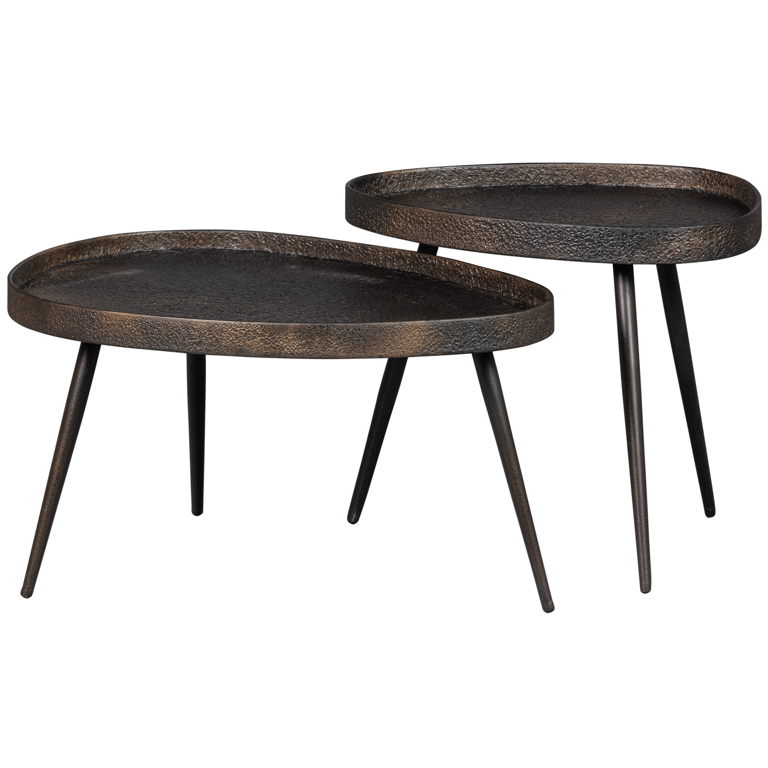 CRUDE SIDETABLES ANTIQUE BRONZE - SET OF 2