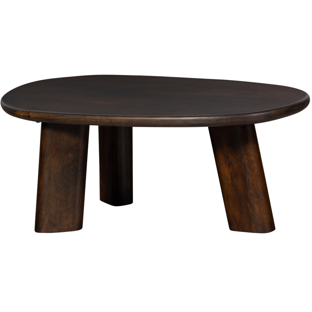ROUNDLY COFFEE TABLE MANGO WOOD DARK BROWN