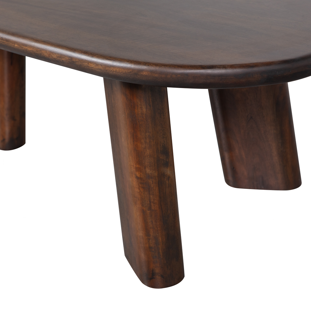 ROUNDLY COFFEE TABLE MANGO WOOD DARK BROWN