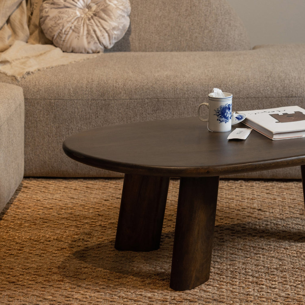 ROUNDLY COFFEE TABLE MANGO WOOD DARK BROWN