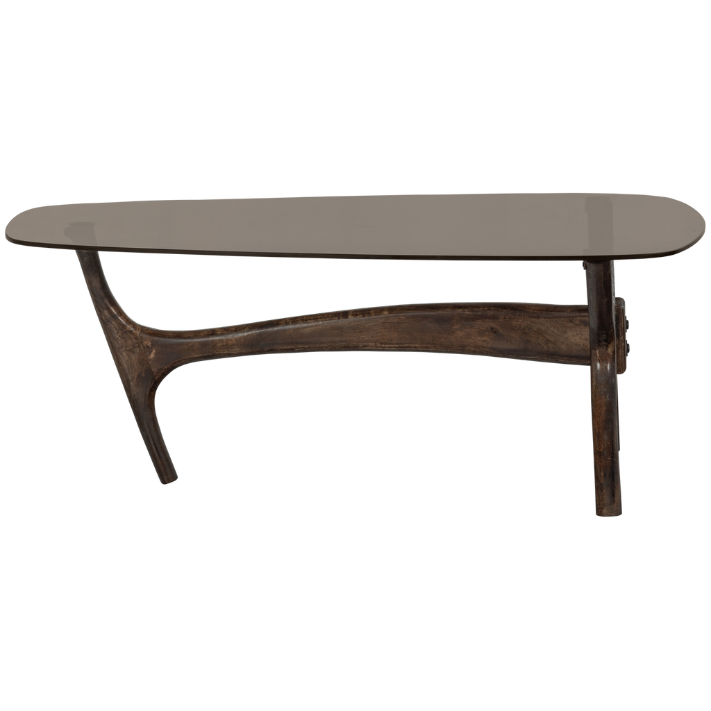 FLASH COFFEE TABLE MANGO WOOD/GLASS WALNUT