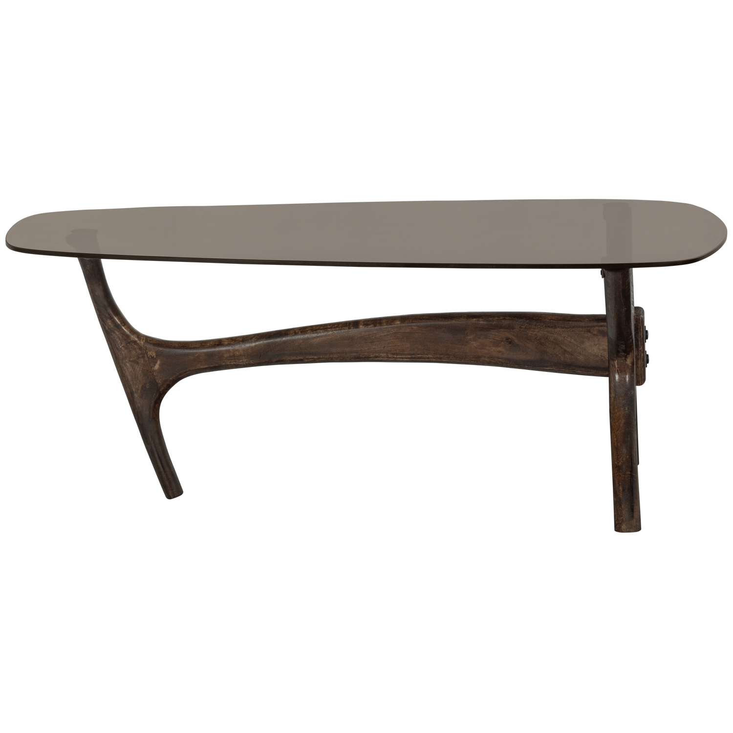 FLASH COFFEE TABLE MANGO WOOD/GLASS WALNUT
