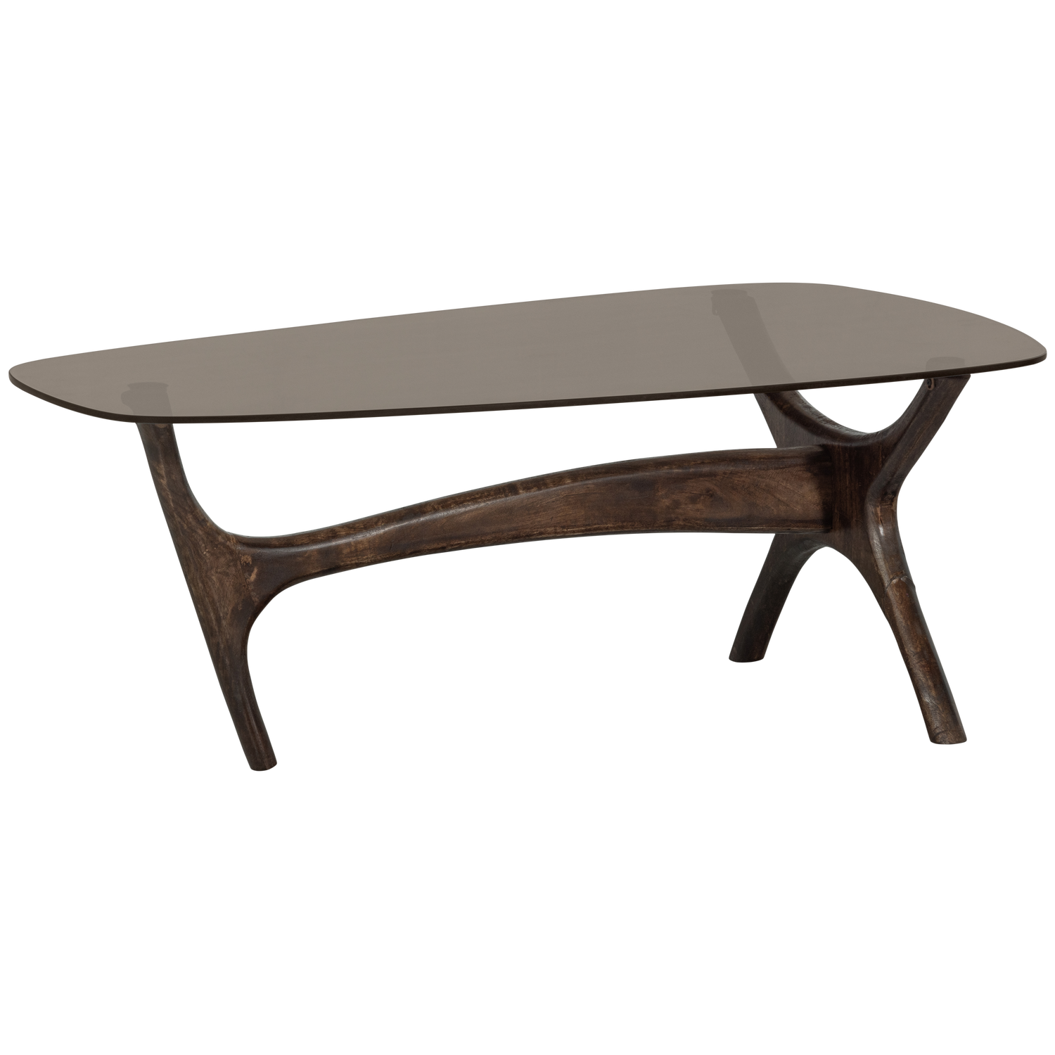 FLASH COFFEE TABLE MANGO WOOD/GLASS WALNUT