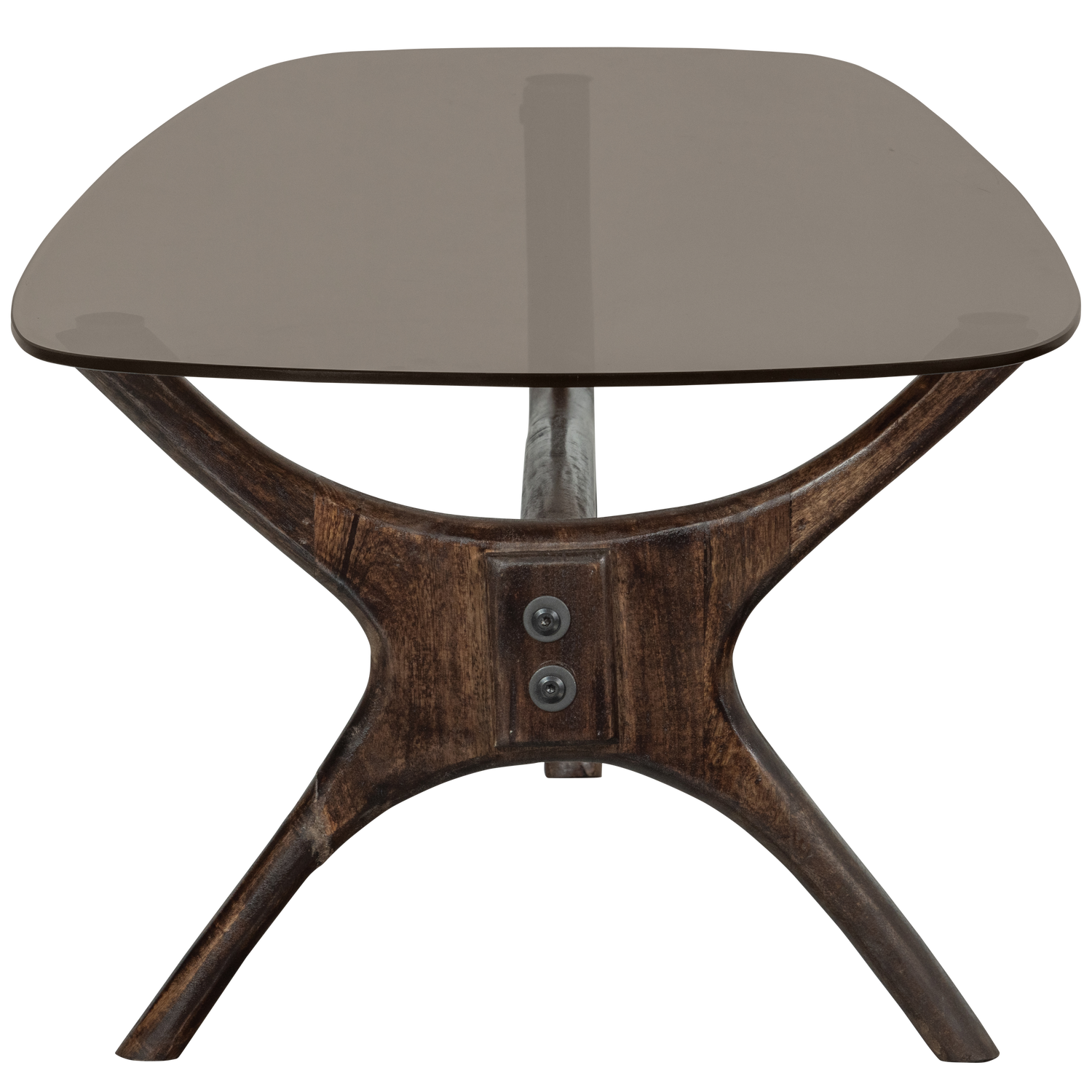 FLASH COFFEE TABLE MANGO WOOD/GLASS WALNUT