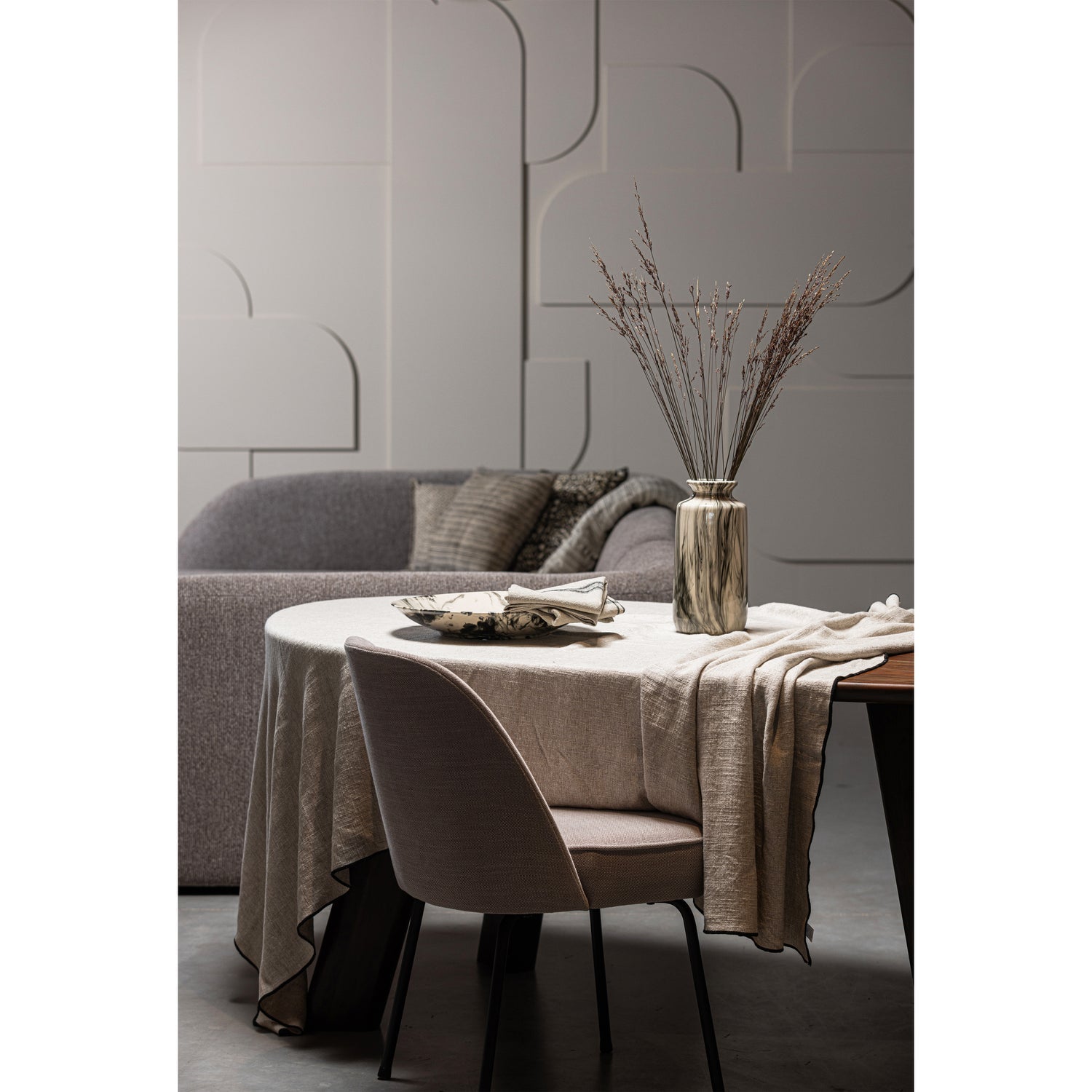 VOGUE DINING CHAIR WOVEN FABRIC SAND