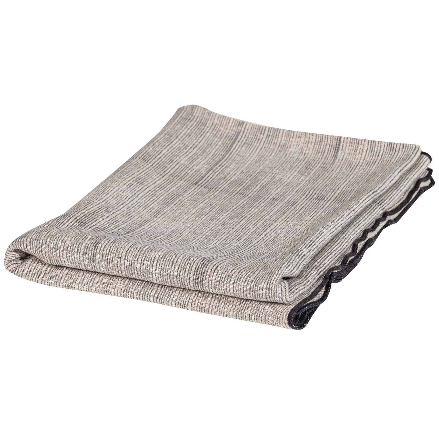 UNIQUE PLAID WITH STRIPE BLACK/WHITE 130x170CM