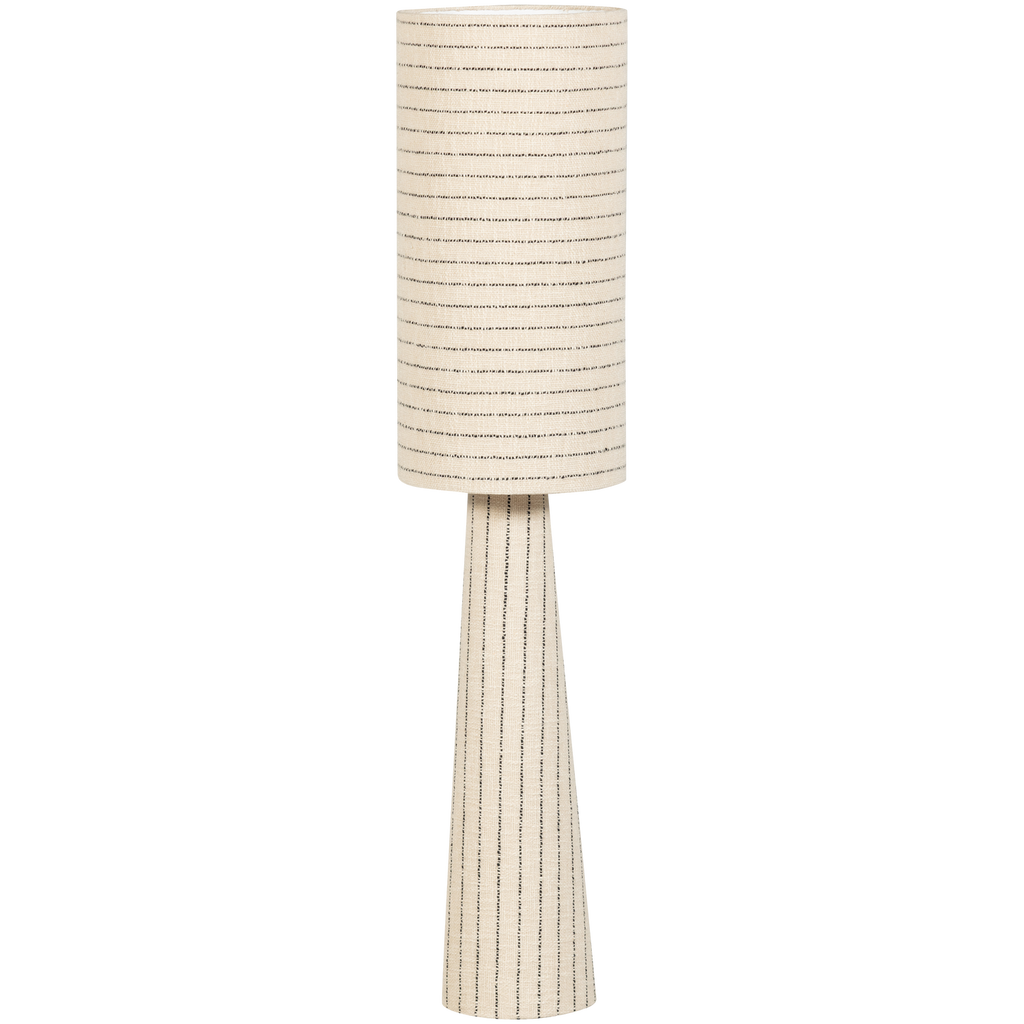 LOFT FLOOR LAMP METAL/BOUCLE NATURAL BLACK STRIPES 130xO30CM