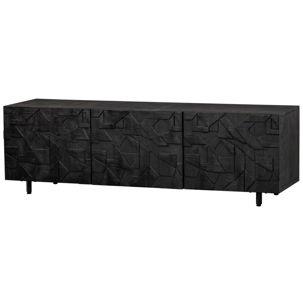 COUNTER TV UNIT MANGO WOOD BLACK
