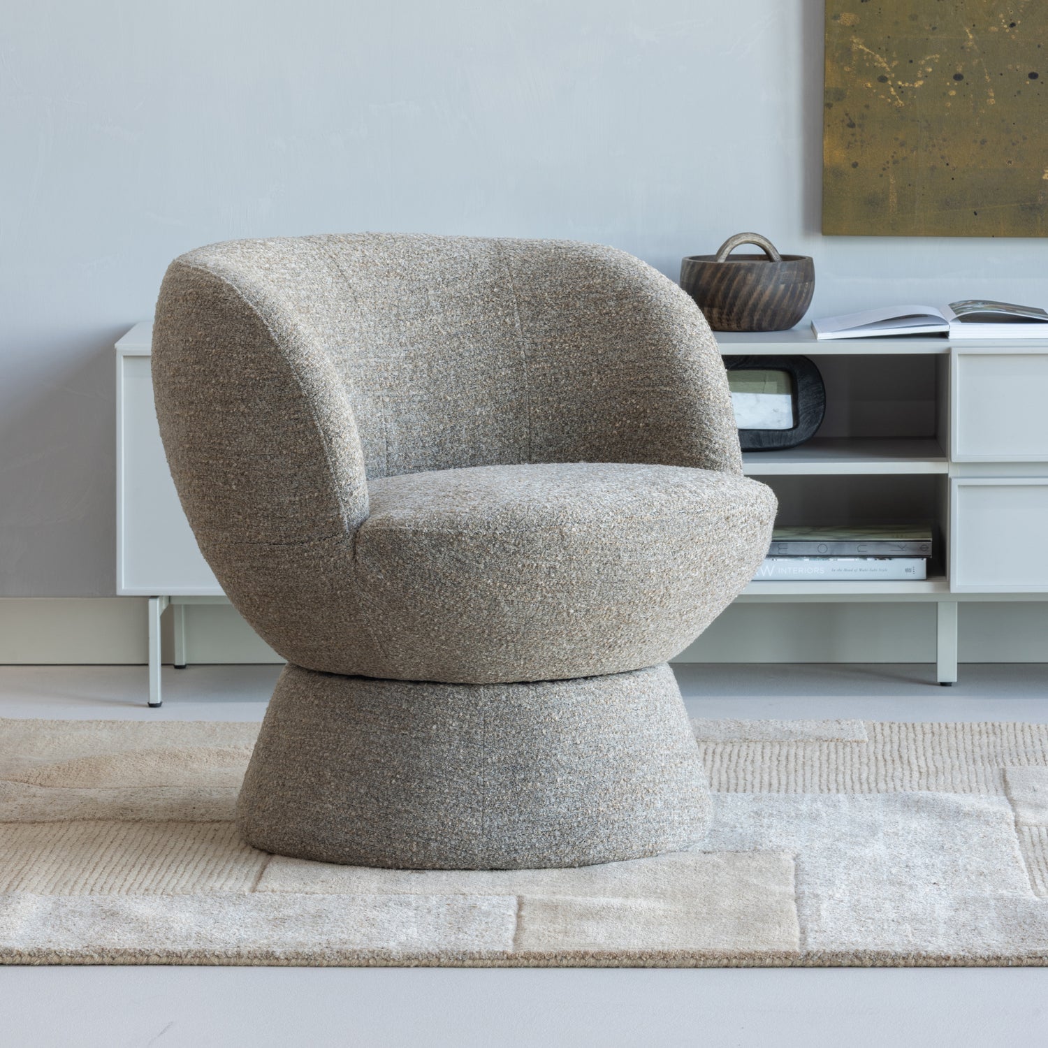 SHUFFLE SWIVEL ARMCHAIR BROWN MELANGE