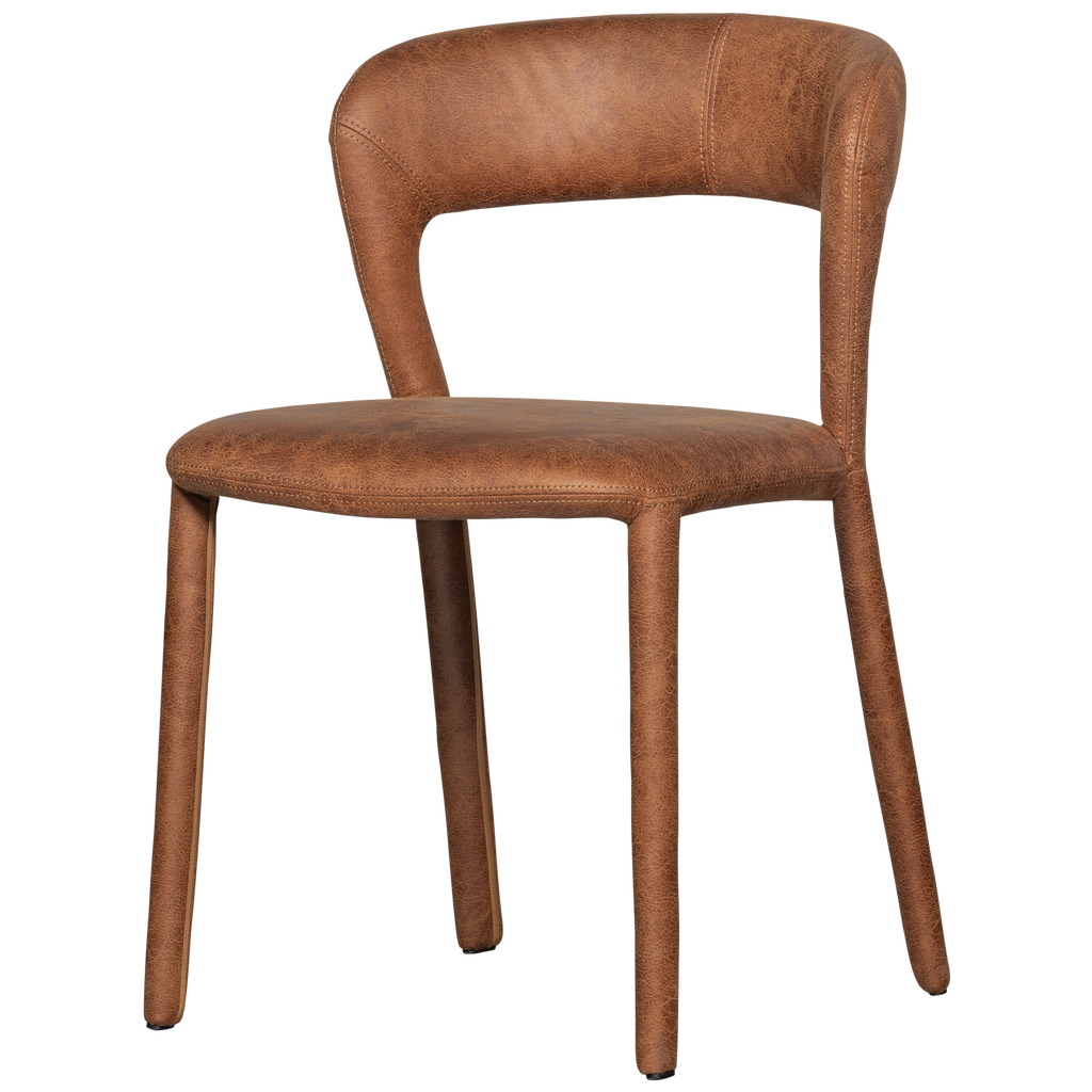 NOBLE DINING CHAIR LEATHERLOOK COGNAC