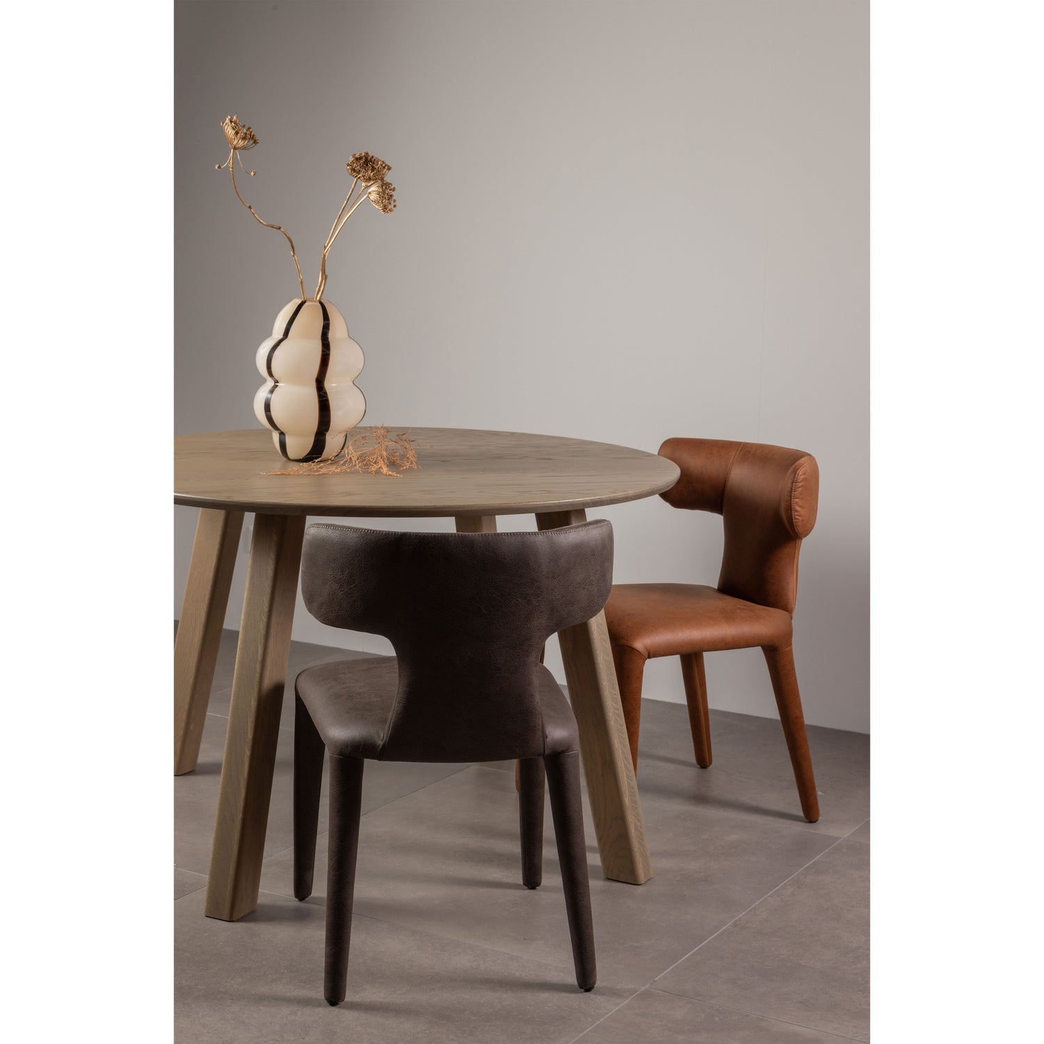 NOBLE DINING CHAIR LEATHERLOOK BLACK/GREY