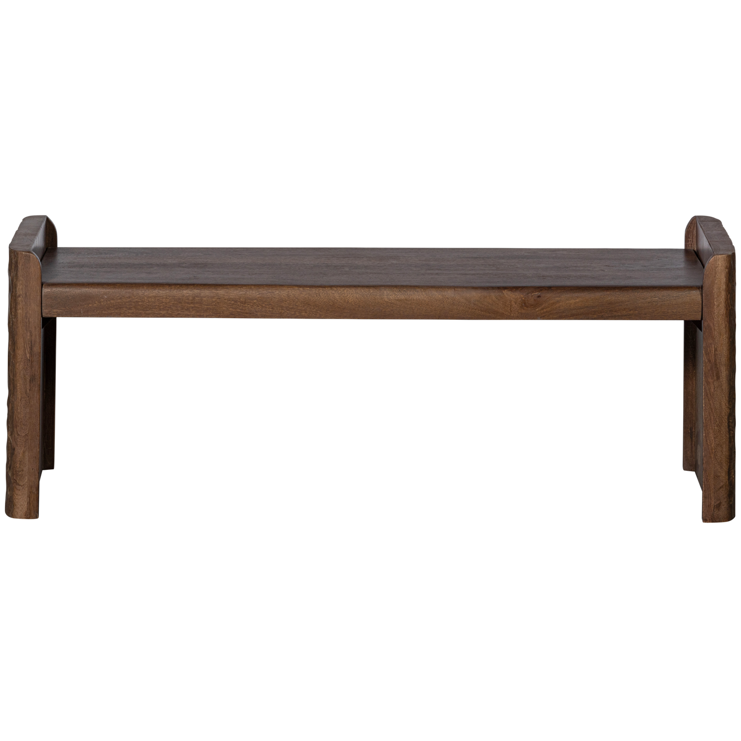 PROP BENCH WITH WORKED LEG MANGO WOOD WARM BROWN