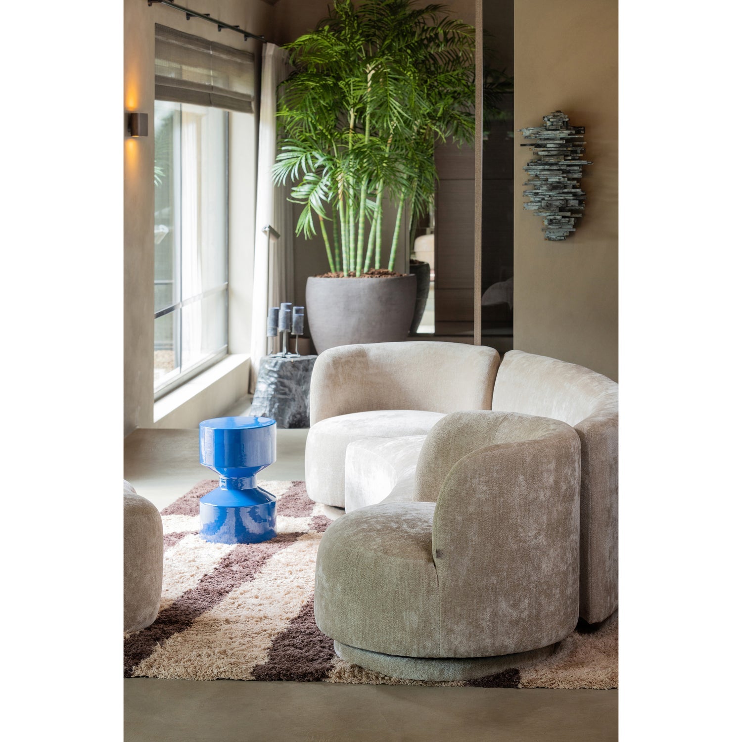 COMBI-POPULAR: SOFA + ARMCHAIR + POUF NATURAL