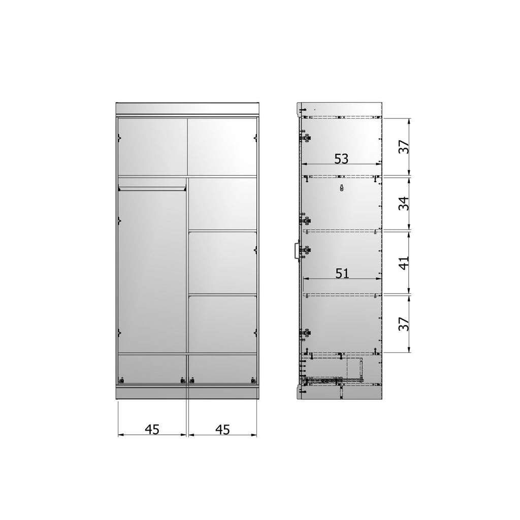CONNECT INTERIOR BLACK FOR 2-DRS + DRAWER CABINET [fsc]