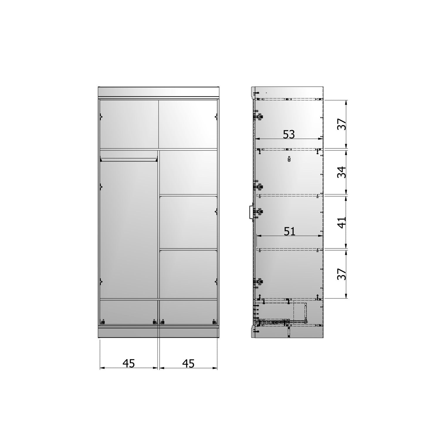 CONNECT INTERIOR BLACK FOR 2-DRS + DRAWER CABINET [fsc]