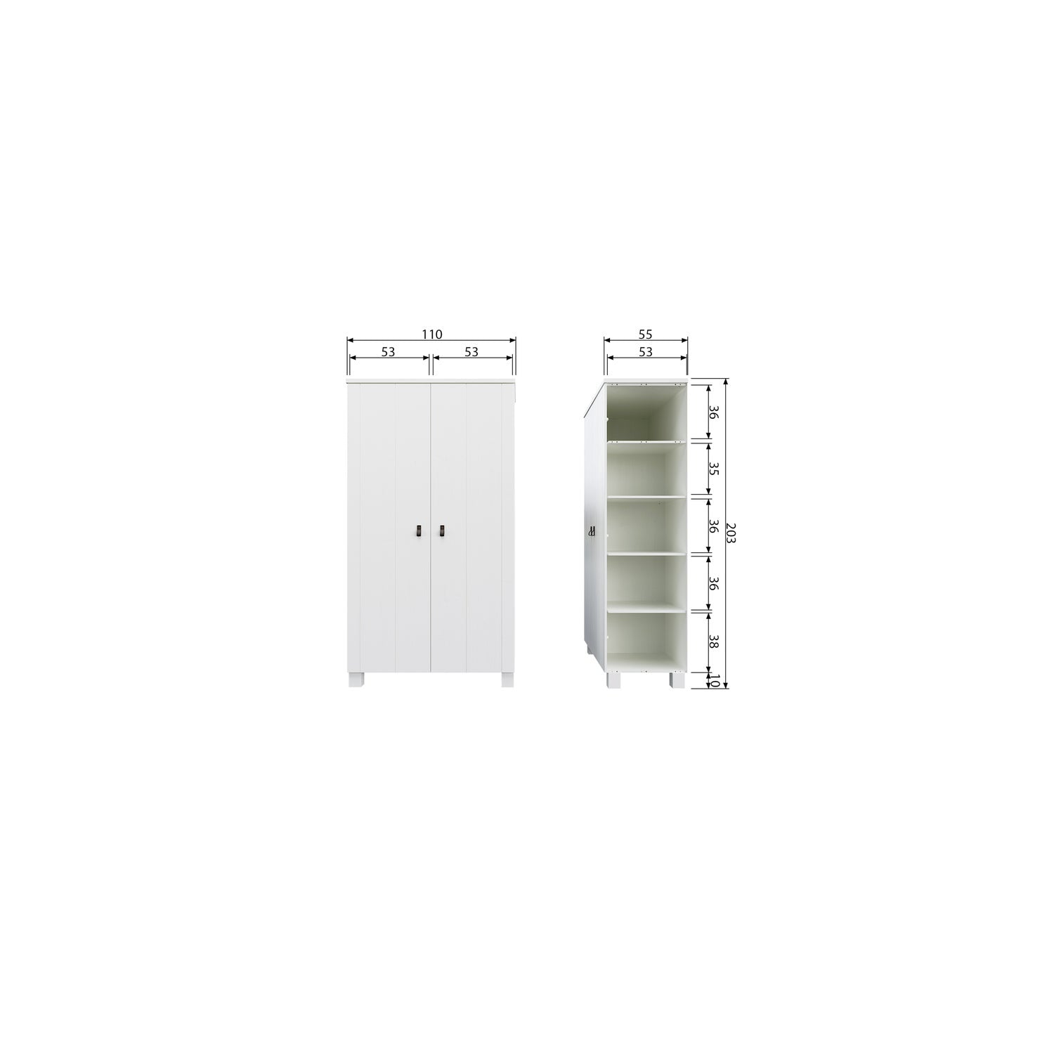 TIES WARDROBE PINE WHITE [fsc]
