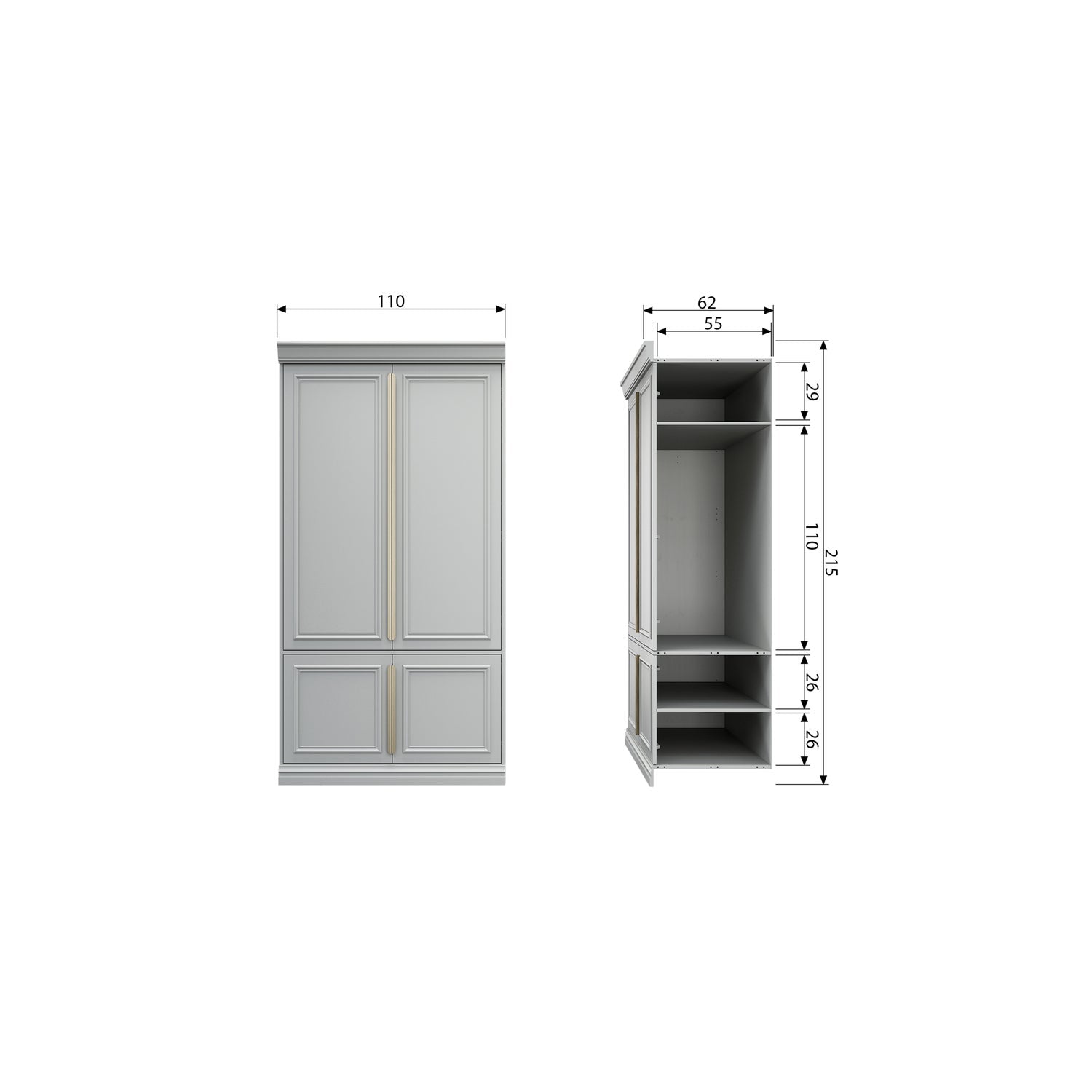 ORGANIZE STORAGE CABINET 62CM PINE MIST [fsc]