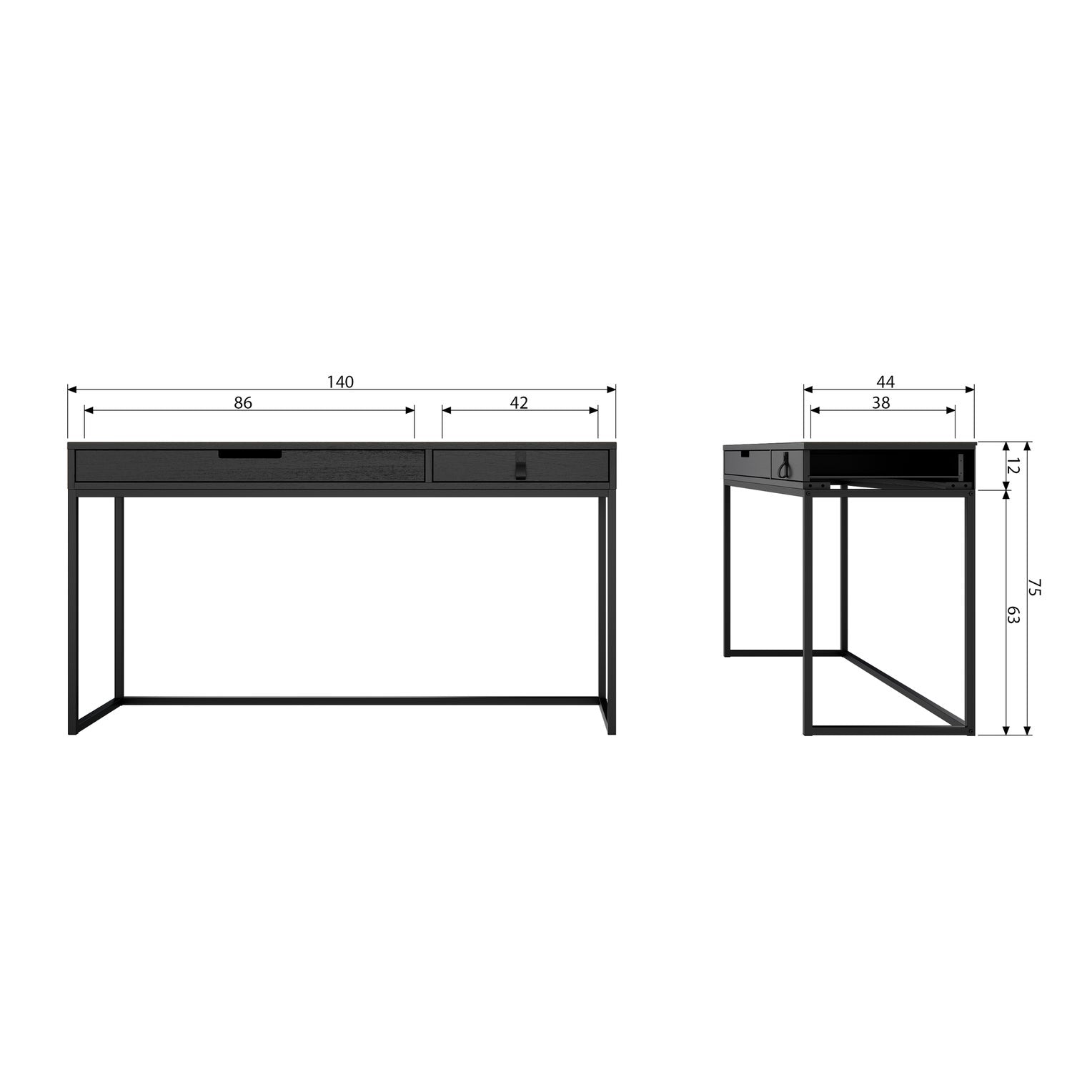 SILAS DESK ASH BRUSHED BLACKNIGHT [fsc]