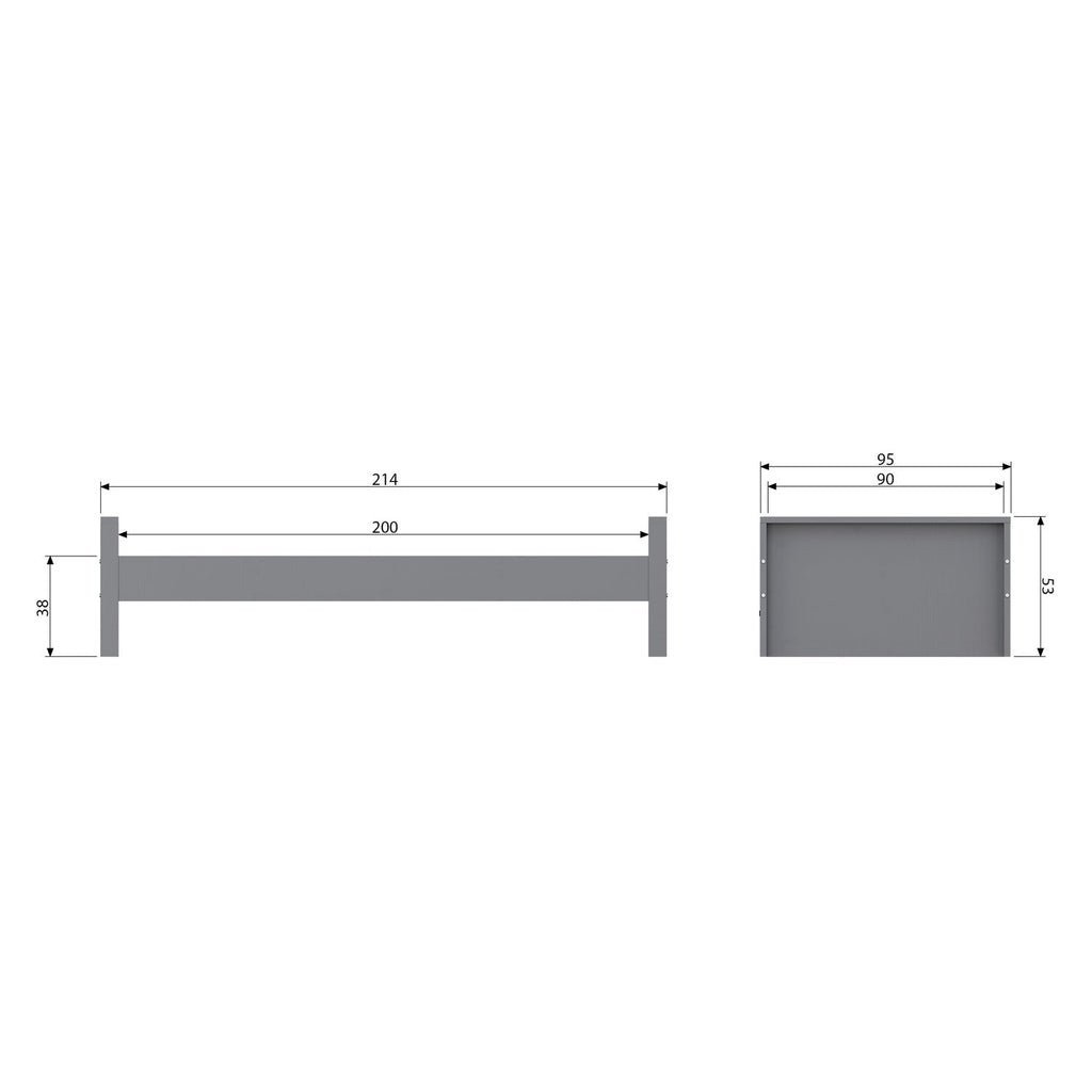MORRIS BED PINE LOAM 90x200CM (EX. SLATS+DRAWER) [fsc]