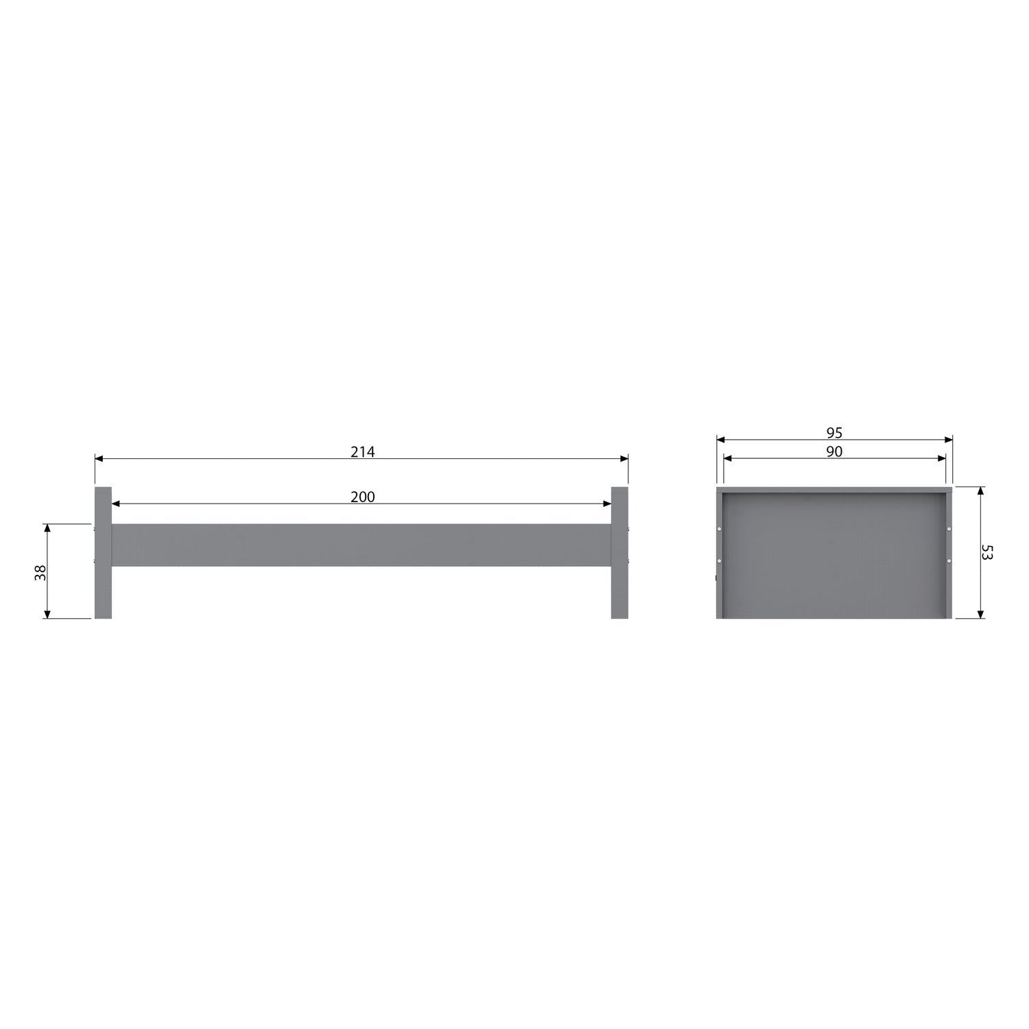 MORRIS BED PINE LOAM 90x200CM (EX. SLATS+DRAWER) [fsc]